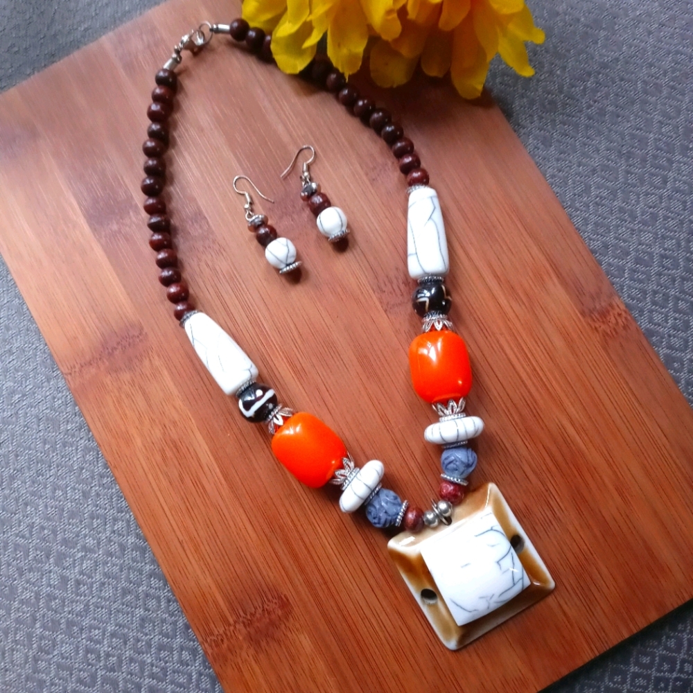 2PC Beautiful African Eternity Necklace Set - Picture 1 of 12